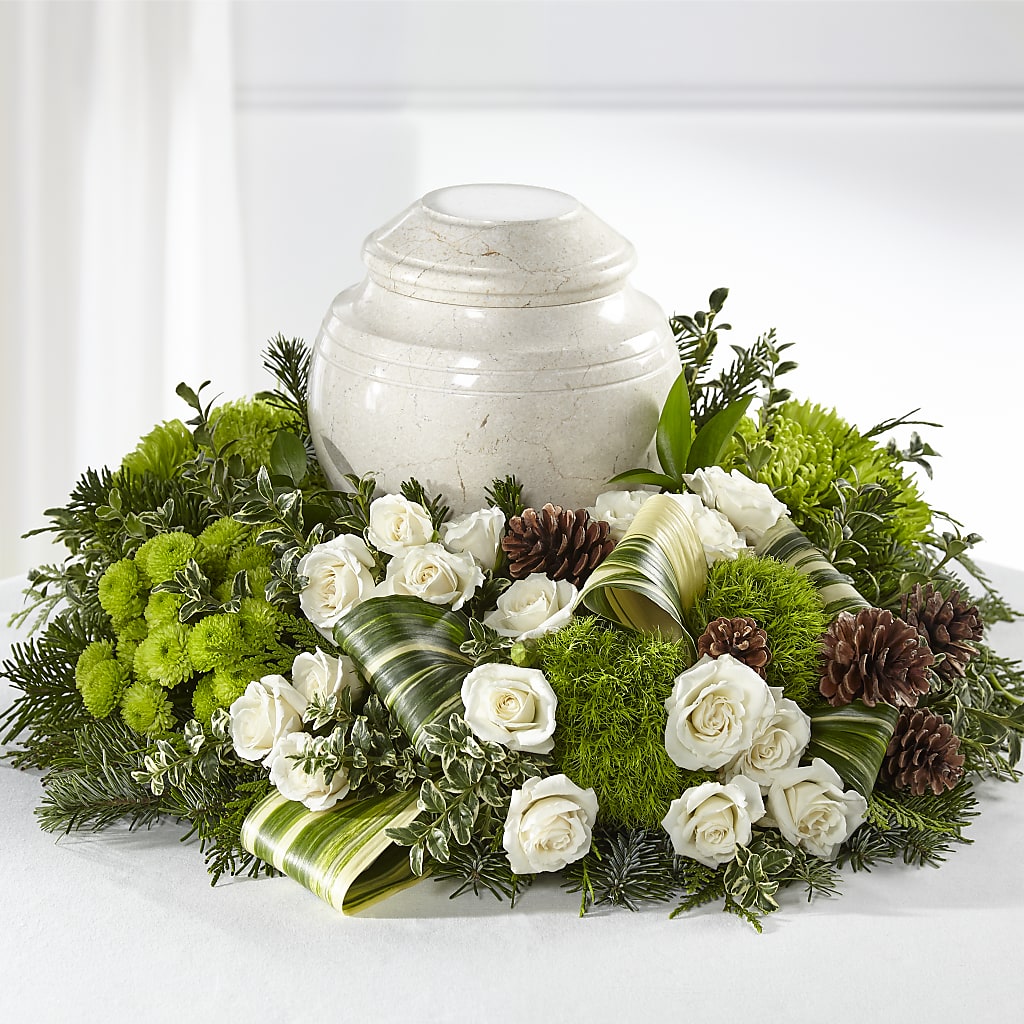 Precious Evergreen Cremation Adornment – My Dream Flowers, Bronx NY