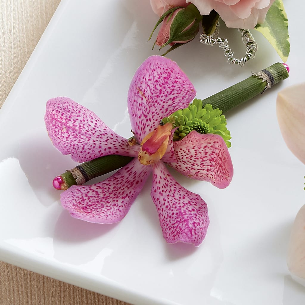 Pink Mokara Boutonniere – My Dream Flowers, Bronx NY