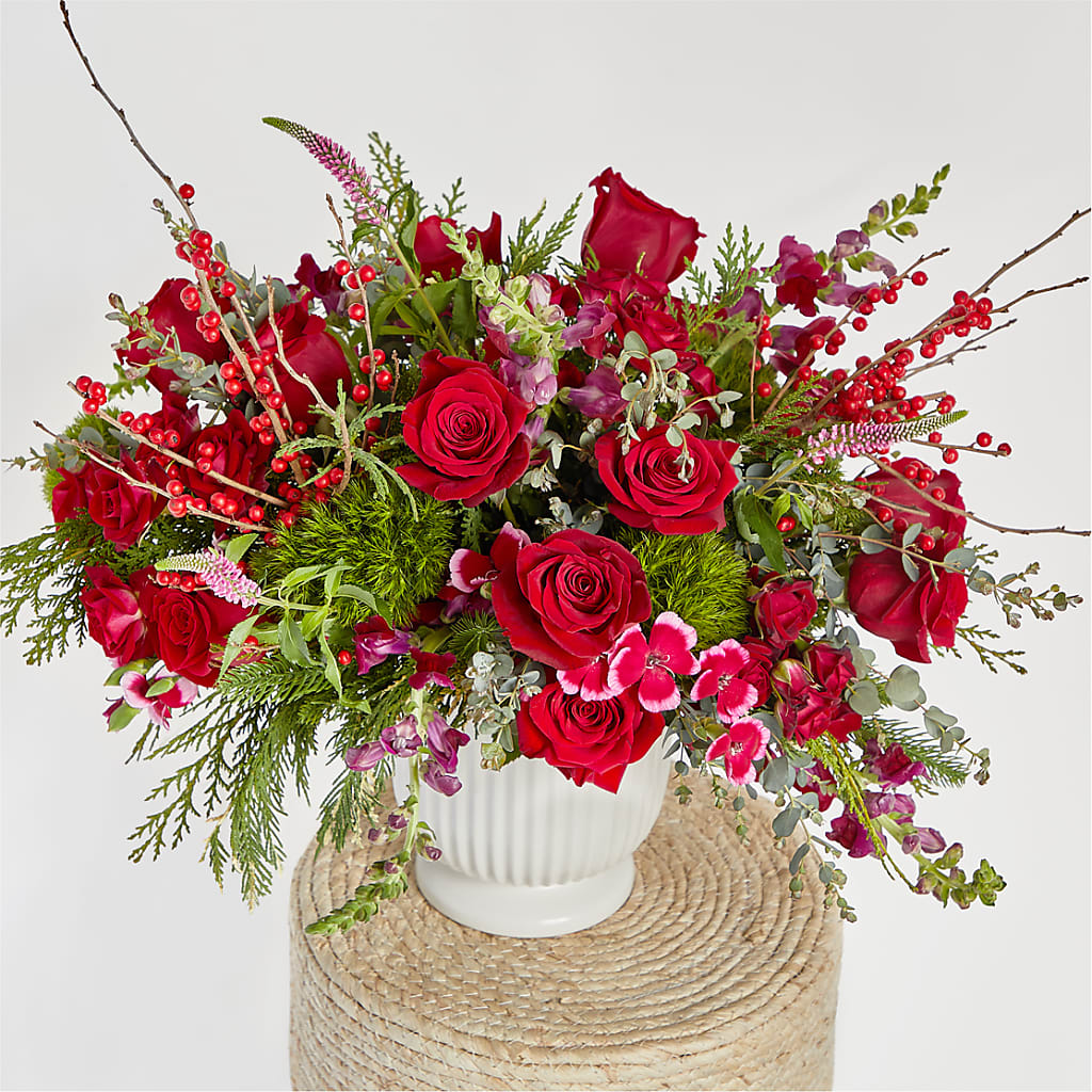 Big Red Bow Bouquet –  My Dream Flowers, Bronx NY