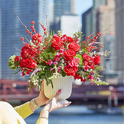 Big Red Bow Bouquet –  My Dream Flowers, Bronx NY