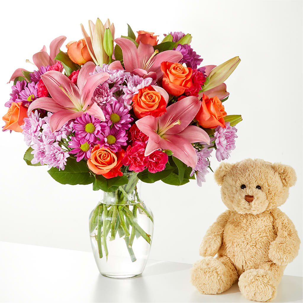 One and Only Bouquet and Bear Bundle –  My Dream Flowers, Bronx NY