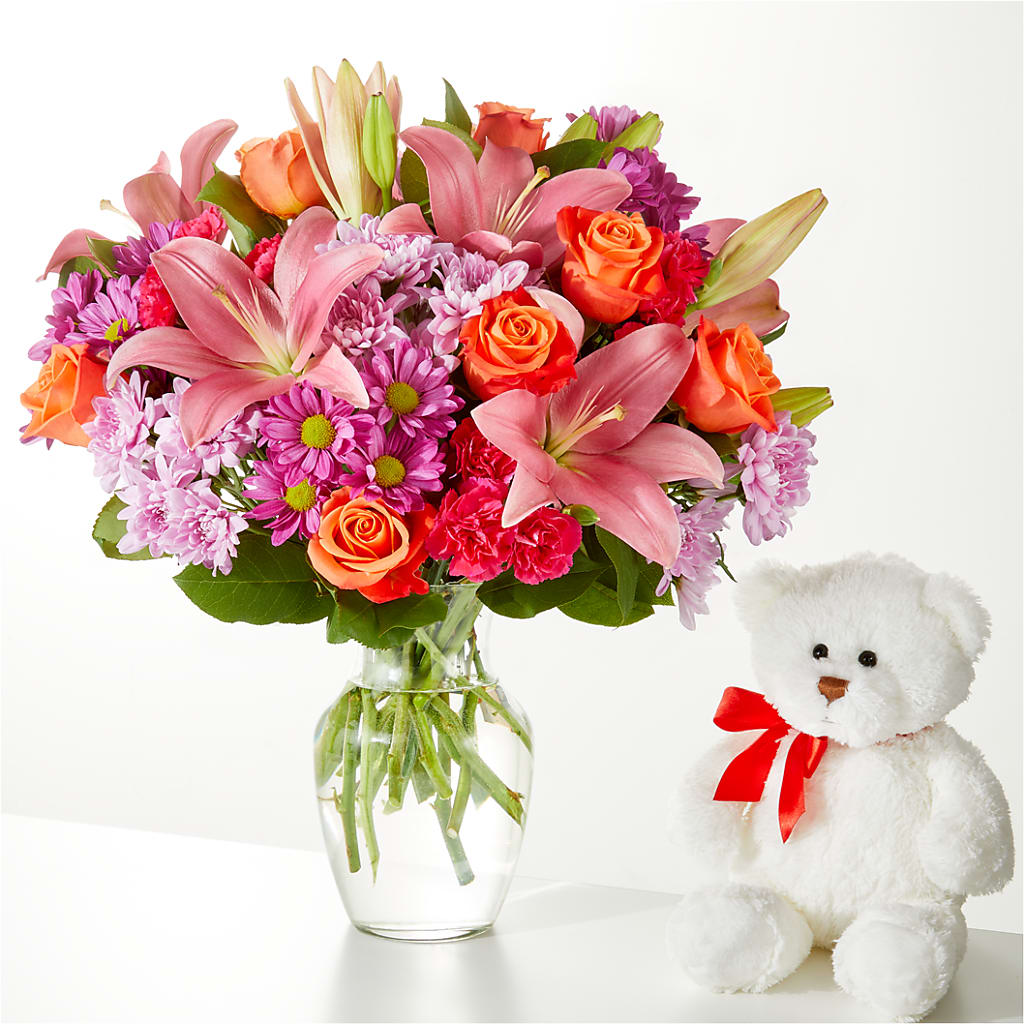 One and Only Bouquet and Bear Bundle –  My Dream Flowers, Bronx NY