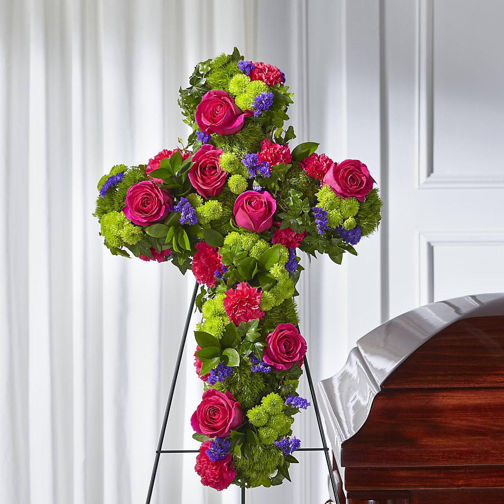 Tribute Rose Floral Cross –  My Dream Flowers, Bronx NY
