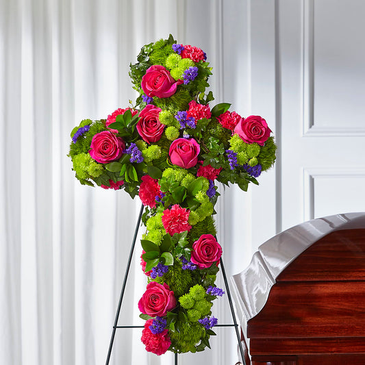 Tribute Rose Floral Cross –  My Dream Flowers, Bronx NY