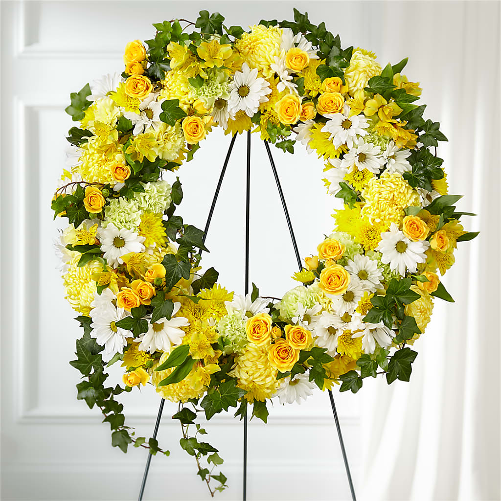 Golden Remembrance Wreath –  My Dream Flowers, Bronx NY