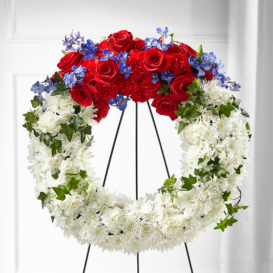 Patriotic Passion Wreath –  My Dream Flowers, Bronx NY