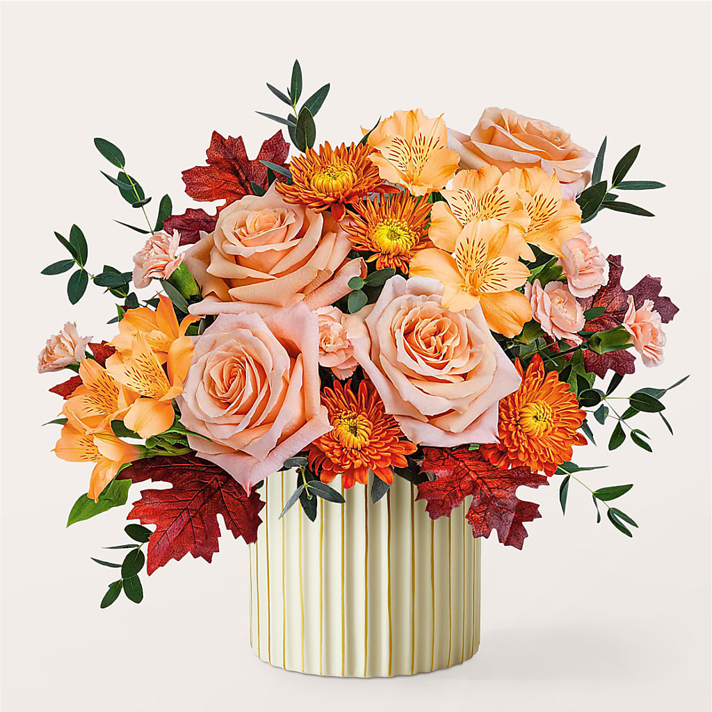 Spiced Latte Bouquet with Ivory Vase –  My Dream Flowers, Bronx NY