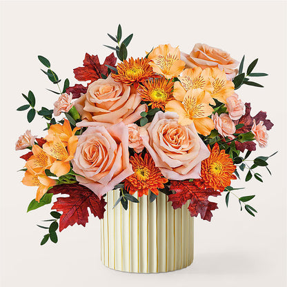 Spiced Latte Bouquet with Ivory Vase –  My Dream Flowers, Bronx NY