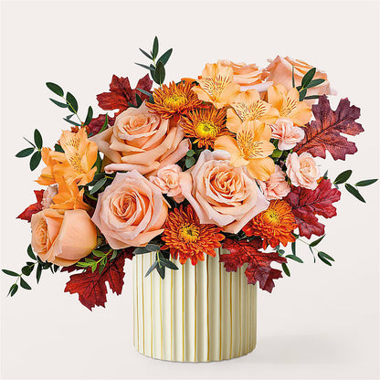 Spiced Latte Bouquet with Ivory Vase –  My Dream Flowers, Bronx NY