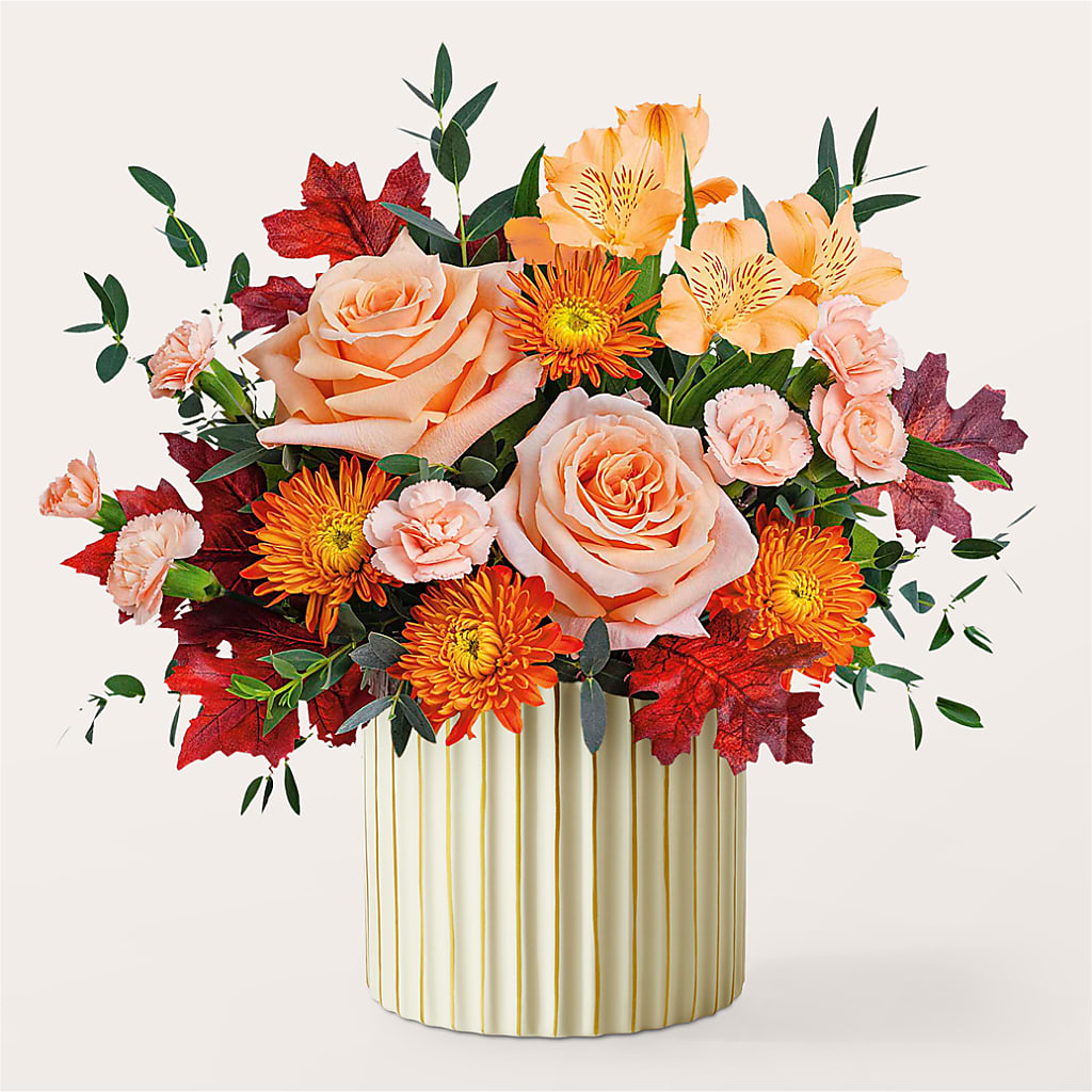 Spiced Latte Bouquet with Ivory Vase –  My Dream Flowers, Bronx NY