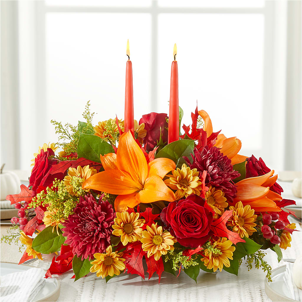 Autumn's Embrace Centerpiece –  My Dream Flowers, Bronx NY