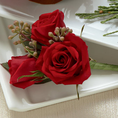 Red Spray Rose Boutonniere –  My Dream Flowers, Bronx NY